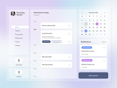 Medical App app app design calendar dailyui design medical schedule ui user profile