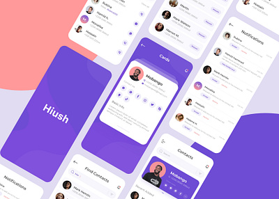 Hiush | for finding all social media contact in one place app design app ui contact list find contact ios ios app ios ui media social network socialmedia