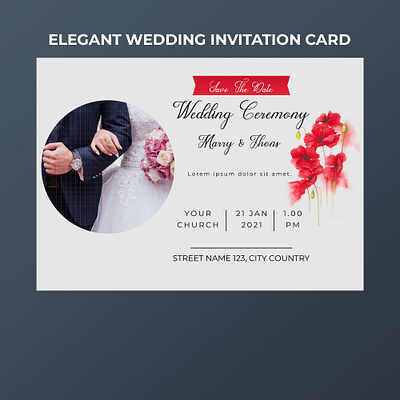 Elegant Wedding Invitation Card - Save the Date invitation card invitation design wedding card