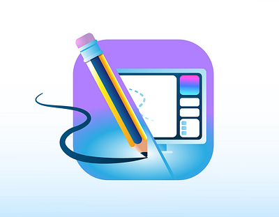 Icon sketch to Illustration app creative digital icon illustraion pencil trend web