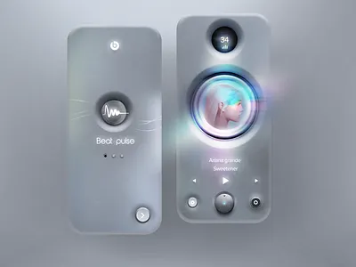 Beat pulse concept beats headphones minimal mobile music music player neumorphic neumorphism skeumorphic speaker texture