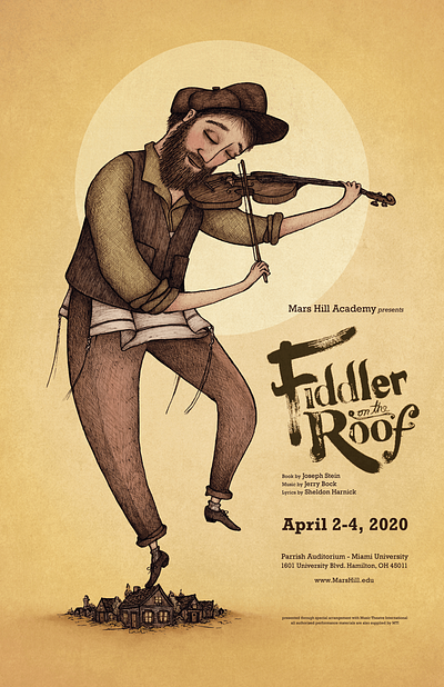 Fiddler on the Roof childrens book fiddler on the roof illustration kids music poster poster art poster design posters promotional theatre