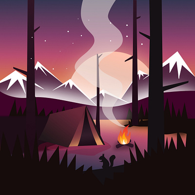 Offworld? affinity affinitydesigner background campfire flat illustration illustration design minimal vector wallpaper web website