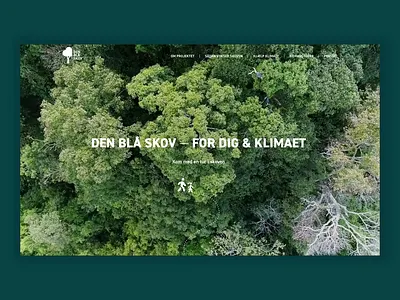 Den Blå Skov animation infographic landingpage ui web