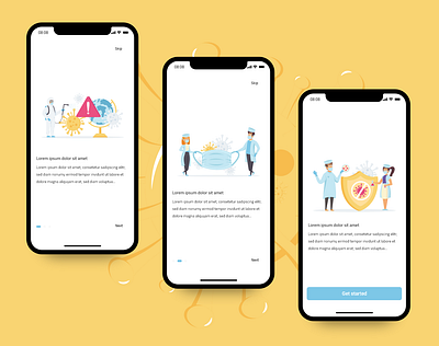 Onboarding Screens for Corona app adobe xd android app design app design ios app onboarding onboarding screen onboarding screens onboarding ui ui ui ux uidesign ux