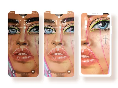 Wallpapers appstore design design art desktop eyes hair illustration ipadpro iphone ipnonex lips mockup procreate screen skin swipe wallpapers
