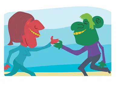 At The Beach abstract cartoon design illustration illustration art illustrator sketch vector vector art