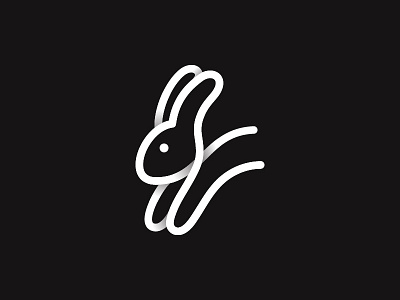 Run Rabbit animal animals brand brand and identity glyph icon identity logo mark modern monogram rabbit simple