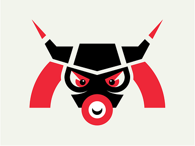 Bullseye animal black branding bull bullseye cow edgy eyes face fierce horns identity logo mad masculine mean red sharp steer target