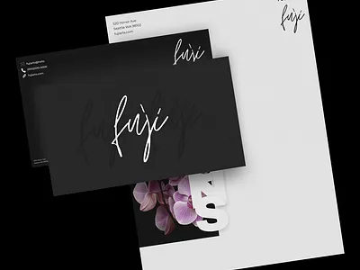 fuji Business card (2 sides) and mini Poster brand branding design designer illustration logo logos minimalistic mono
