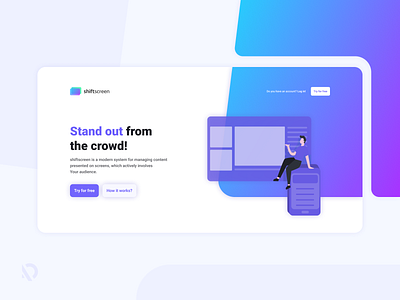 Website hero app blue branding gradient hero hero banner hero section homepage minimal minimalist screen simple violet website website concept website design websites