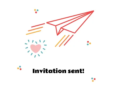 Invitation Confirmation adobe branding confirmation design heart illustration illustrator invitation invite mail mailbox paper plane plane portland vector