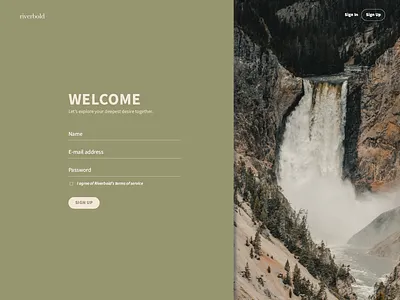 Daily UI #001 Sign Up dailyui dailyui 001 dailyuichallenge landscape nature photography ui web