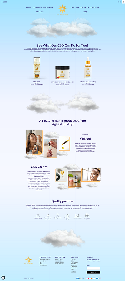 CBD LANDING PAGE branding cannabis cbd illustration landing page landingpage logo shopify uxdesign vector web design website