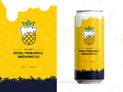 Royal Pineapple Brewing Co Branding Project beer beer can brand design brand identity branding branding and identity branding concept branding design colors exploration fresh fresh design graphic design hawaii label label design logo logo design pineapple royal