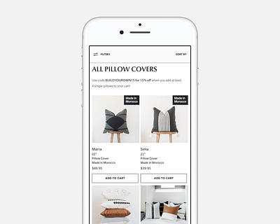 Woven Nook Collection Page brand ecommerce web design web development website