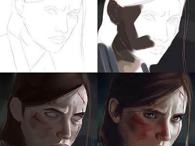Ellie (The Last of us 2) - Digital Painting digital painting ellie illustration painting portrait procreate step by step the last of us wip work in progress