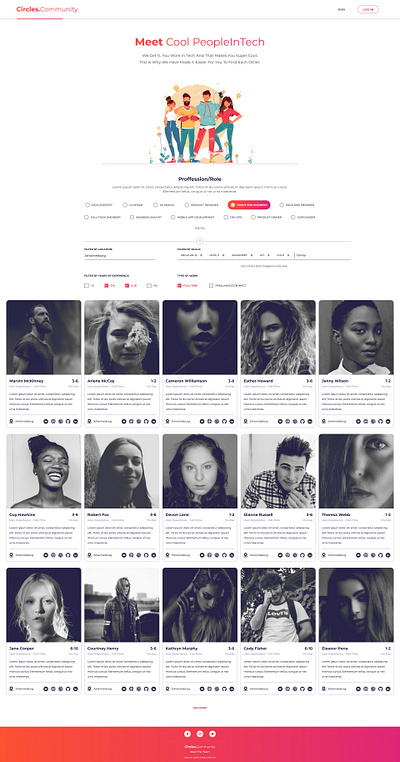 CirclesCommunity social app social network south africa tech people technology web design website design