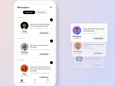 App to learn philosophy concept design education app interfacedesign learning app mobile app mobile app design mobile ui ui ux