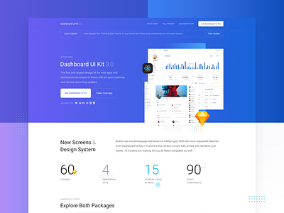 Dashboard UI Kit 3.0 - Landing Page Live dashboard dashboard ui dashboard ui kit gradient landing landing page menu overview profile prototype trendy ui kit ui kit design website