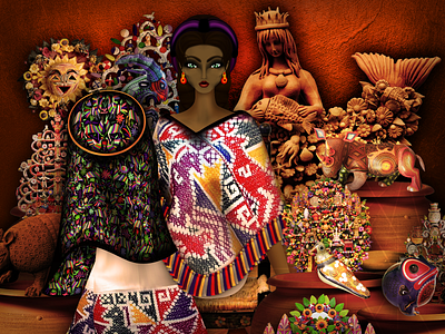 Matlazinca Indigenous Woman from Mexico arbol de la vida barro clay folklore illustration indigenous metepec mexican art mexico model