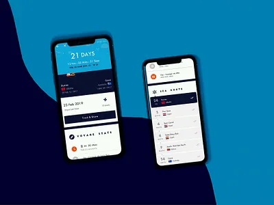 Voyage tracking concept for Marinefy (Android App) app design ui ux