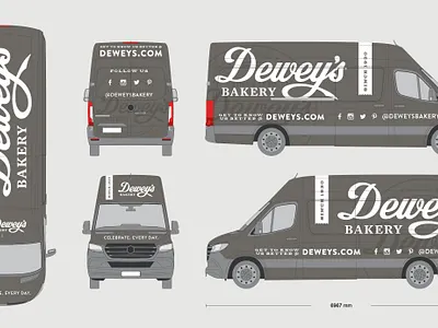 Dewey's Bakery Sprinter Van Concept bakery design food packaging packaging design specialty food vehicle wrap