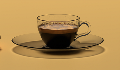 Coffee in glass cup 3d blender blender 3d blender3d blender3dart