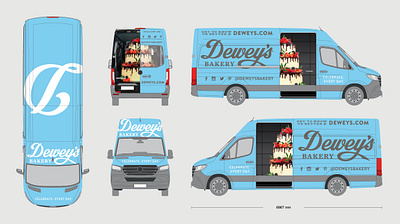 Dewey's Bakery Sprinter Van Concept bakery design food packaging packaging design vehicle wrap