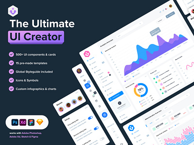 The Ultimate UI Creator builder charts designer elements infographics ui ui cards ui creator ui dashboard ui template user interface