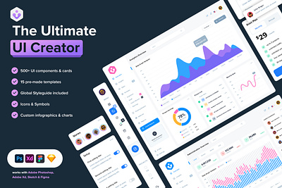 The Ultimate UI Creator builder charts designer elements infographics ui ui cards ui creator ui dashboard ui template user interface