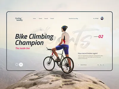 Cycling weekly bike champion climbing creative inspiration inspirational interaction interface interface design landing mountain photography sports uiux web webpage website xtreme
