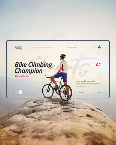 Cycling weekly bike champion climbing creative inspiration inspirational interaction interface interface design landing mountain photography sports uiux web webpage website xtreme