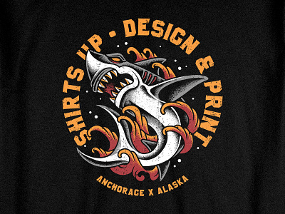 Shark Attack apparel artwork bodilpunk branding clothing drawing illustration jaws merchandise pointillism screen printing shark tattoo traditional