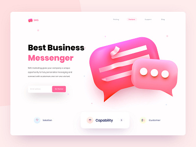 Business Messaging art branding communications design dribbble dribble illustration landingpage message typography ui ux design uiux visual visual design web designing webdesign