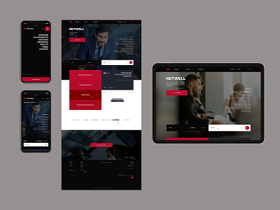 Netwell design desktop flat minimal mobile typography ui ux web website