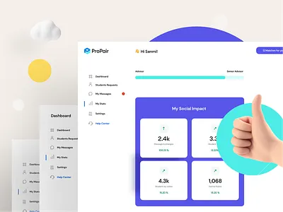 Dashboard UI/UX design for Propair 3d color dashboard dashboard ui data data visualization design edtech icon metric mockup pitch presentation product design propair ui ui design ux ux design ux designer