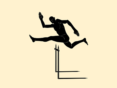 Obstacles abstract composition design figure illustration illustration jump laconic lines minimal obstacles poster runing