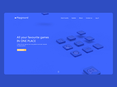 3D Game Landing Page 3 colors 3d adobe adobe dimension adobe xd adobexd app branding clean color game game art game design landing page landingpage ui ux website