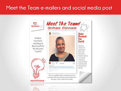 Social Media Post design e mailer employer fun grey meet the team red red and grey social media social media design social media post vector