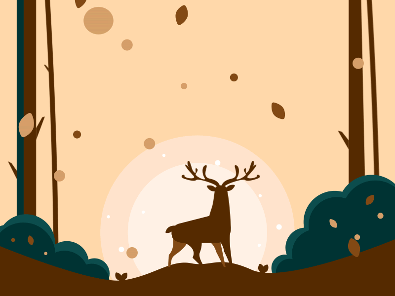 Deer Forest 2danimation adobe illustrator aftereffects animation animation 2d flat illustration flatdesign gif animated motion motion design motiongraphics