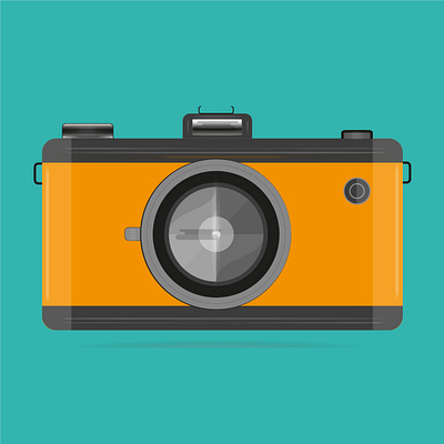 Retro Film Camera 35mm adobe illustrator camera film illustration illustrator lens old retro yellow