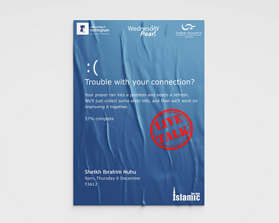 Trouble with your Connection? clean design dinner event islam islamic minimal muslim poster quran simple university