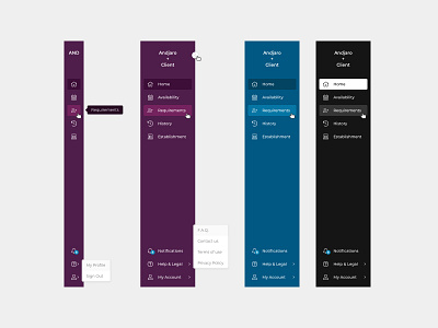 Andjaro - Sidebar Navigation andjaro collapsible design menu navigation navigation menu sidebar sidebar design sidebar menu sketch ui