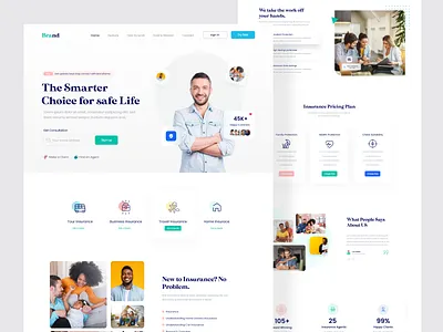 Insurance Web UI Concept app branding designer dribbble best shot home page design insurance insurance agency insurance app insurance company landingpage life insurance madhu mia minimalist popular shot twinkle ui ux web designer web designing website