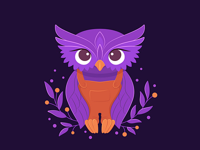 Owl in overalls bird character character design design flat flat illustration illustration illustrationchallenge illustrator mascot character owl symbol vector