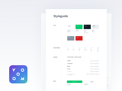 Vooom Styleguide app application branding design interface product styleguide system typography ui