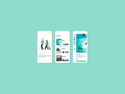 Travel App android app app design app ui blue card ui clear design clear space design illustration ios ocean seafoam travel travel app traveling ui ux vector white