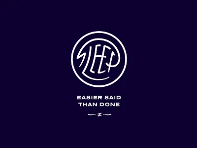 Sleep badge crest custom emblem mark stamp type typography