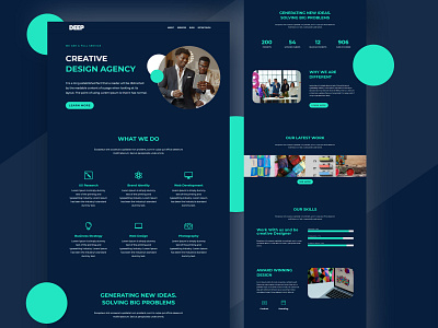 Deep Agency Home Page clean ui colors design illustrations landing page design landingpage web design website wordpress